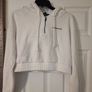 Alphalete White Cropped Hoodie